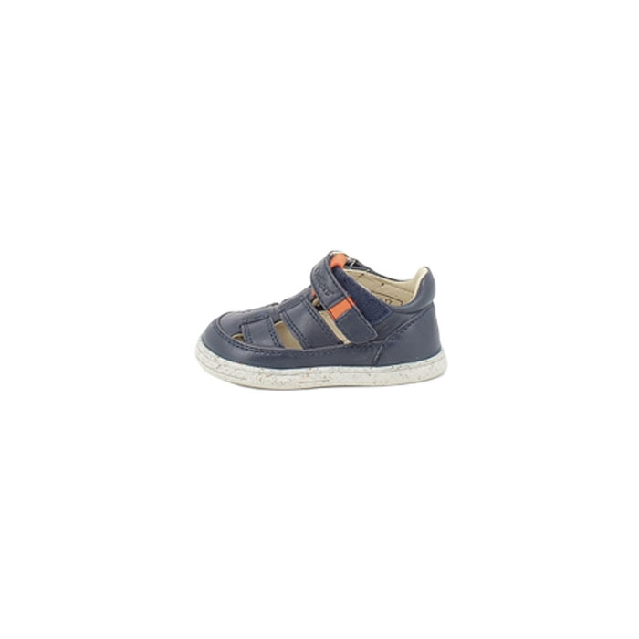 Kickers debout tractus cuir lisse marine scratch