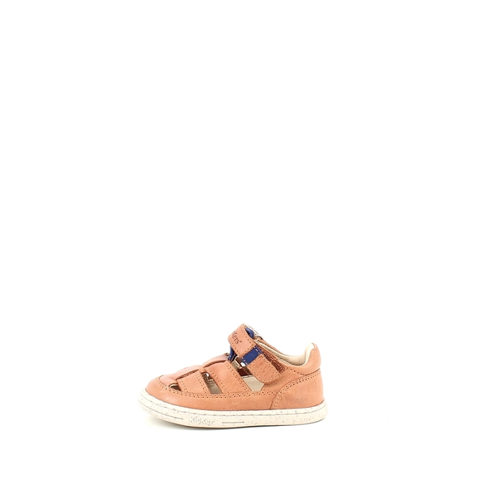 Kickers debout tractus cuir lisse camel scratch