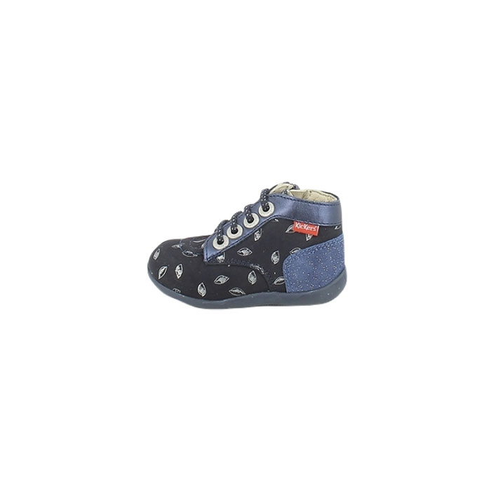 Kickers premier pas bonzip 2 imprime marine lacet zip