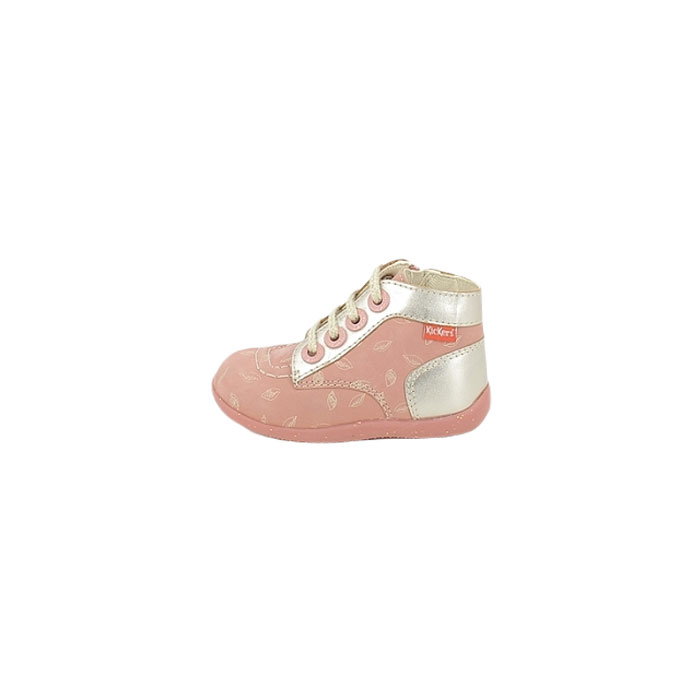 Kickers premier pas bonzip 2 imprime rose lacet zip