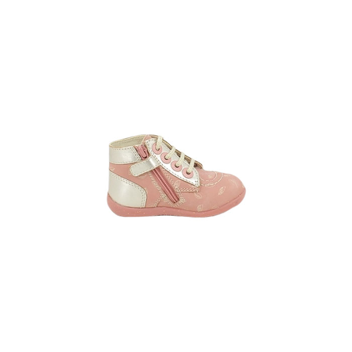 Kickers premier pas bonzip 2 imprime rose lacet zip1585202_3