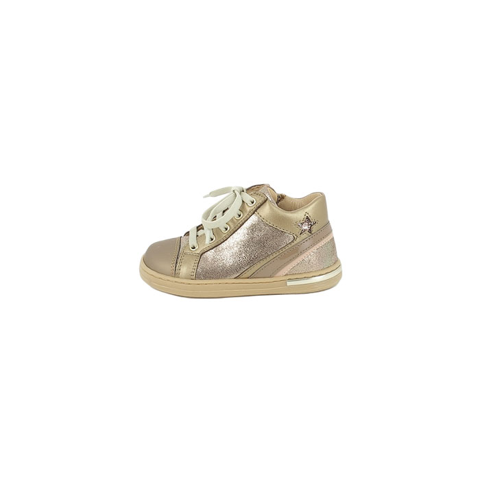 Babybotte premier pas astar 1374b911 cuir lisse beige lacet zip