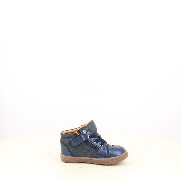 Gbb premier pas theana cuir velours marine lacet zip1594404_3