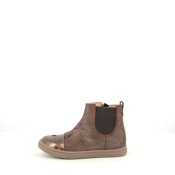 Gbb fille jessine cuir velours marron zip
