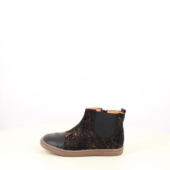 Gbb fille jessine cuir velours bronze zip