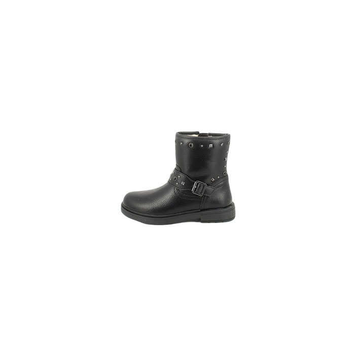 Geox fille j269qi cuir lisse noir zip