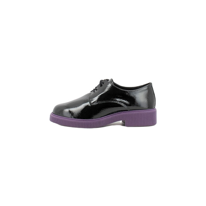 Hirica derbies mocassins axelle vernis noir lacet