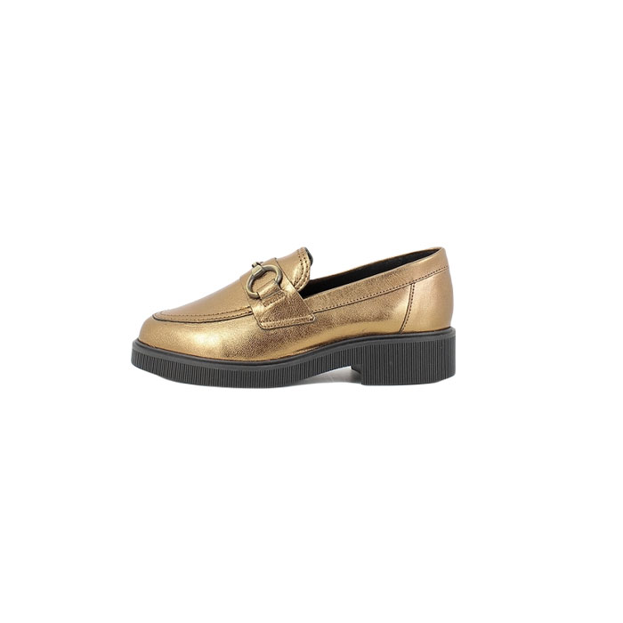 Hirica derbies mocassins aurore metal bronze