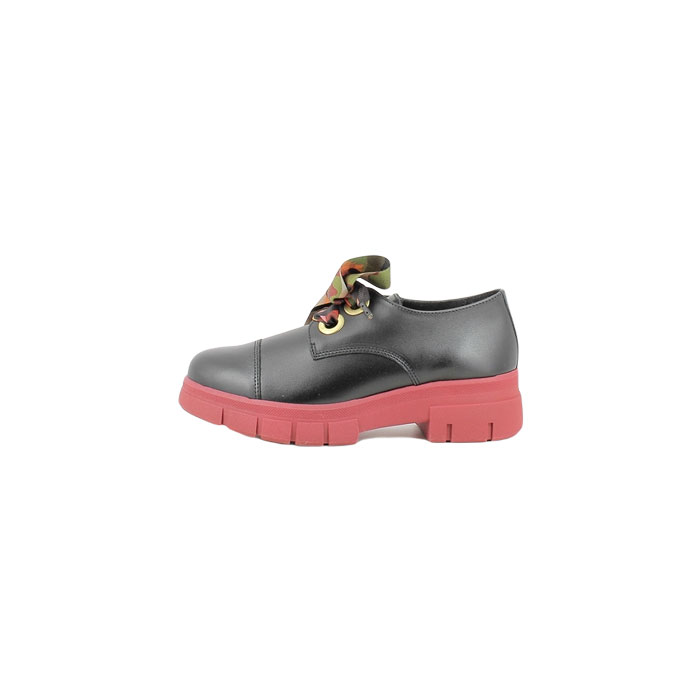 Hirica derbies mocassins justine cuir lisse noir lacet