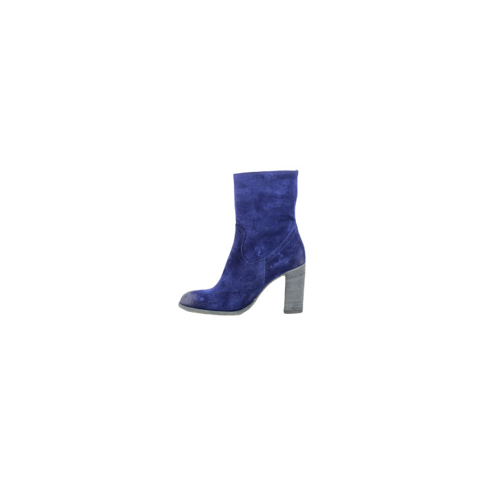 Decra bottine 8553 cuir velours bleu zip