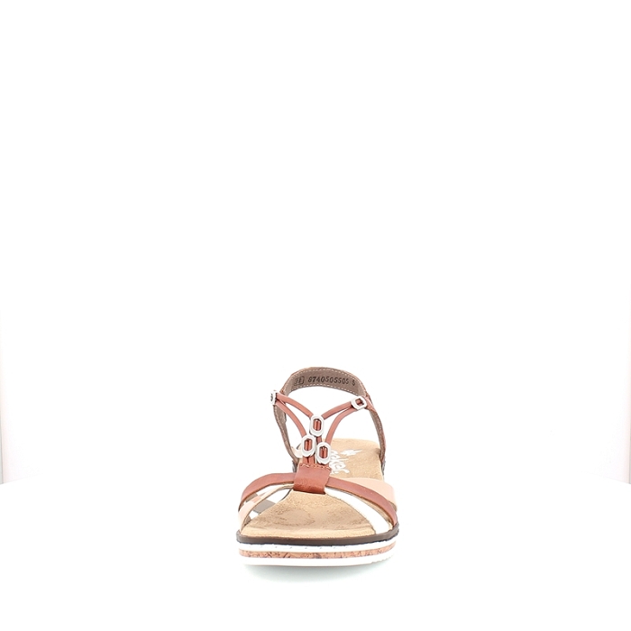 Rieker sandale v3657.81 cuir lisse marron elastique1642101_2
