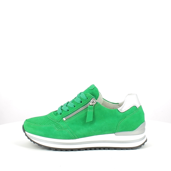 Gabor basket 26.528.33 cuir velours vert lacet zip