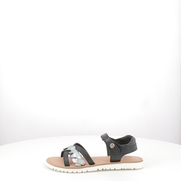 Kickers fille betty cuir lisse noir scratch