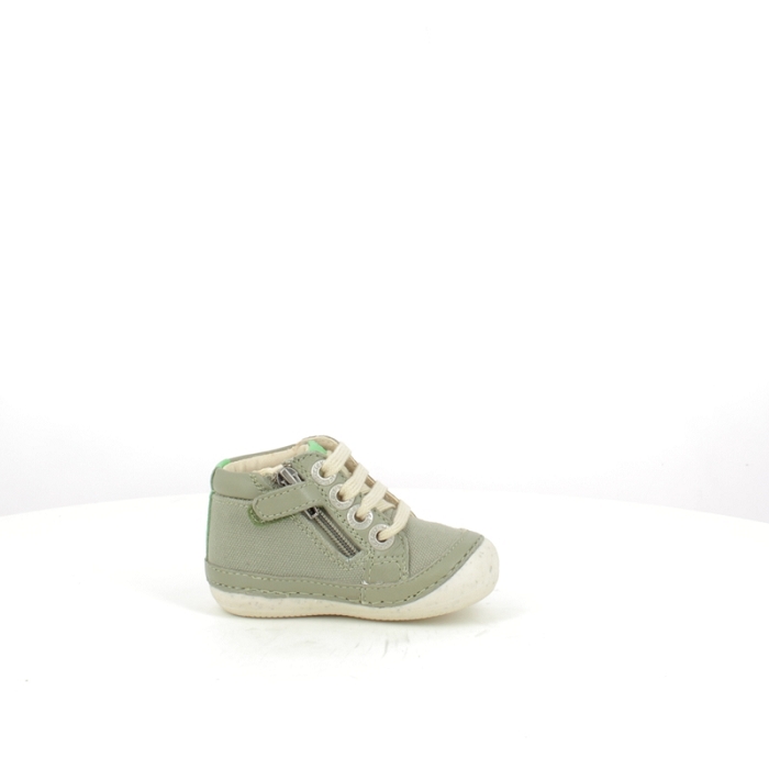 Kickers debout sonistreet cuir lisse vert lacet1673402_3