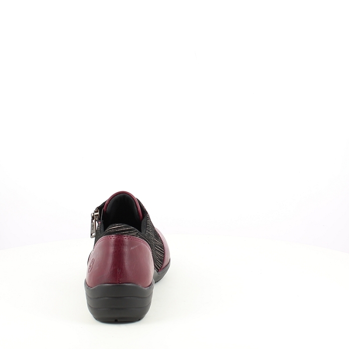 Remonte derbies mocassins r7679.35 cuir lisse bordeaux lacet zip1688101_4