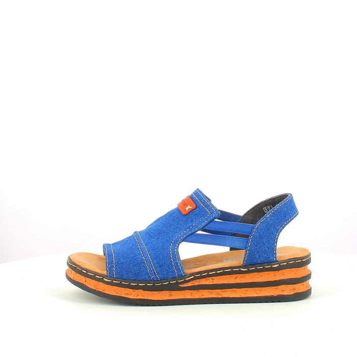 Rieker sandale 62982.12 toile bleu elastique