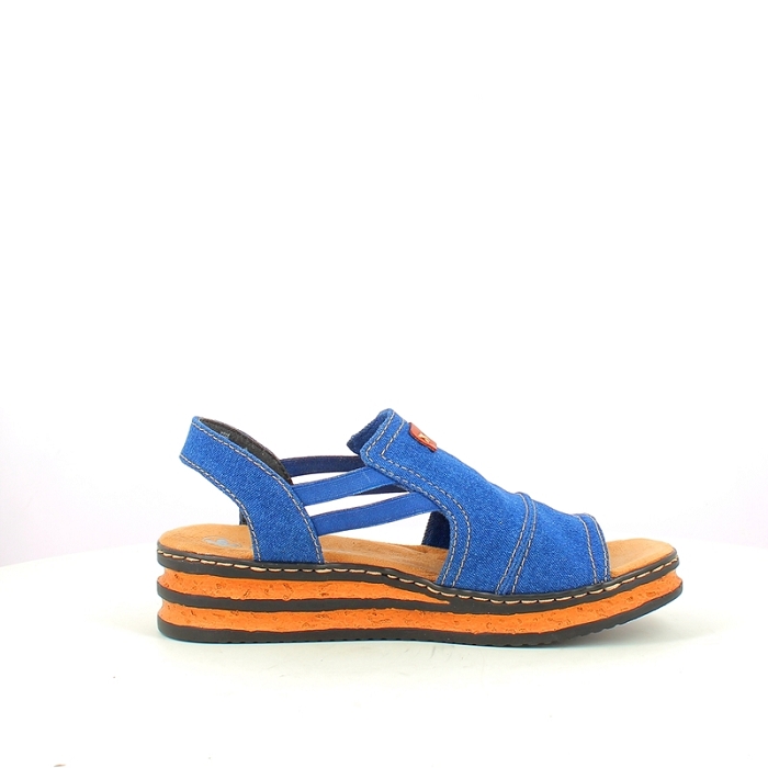 Rieker sandale 62982.12 toile bleu elastique1713001_3