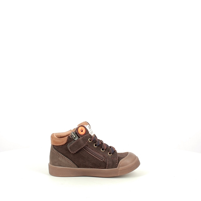 Gbb premier pas anatole nubuck marron lacet zip1717902_3