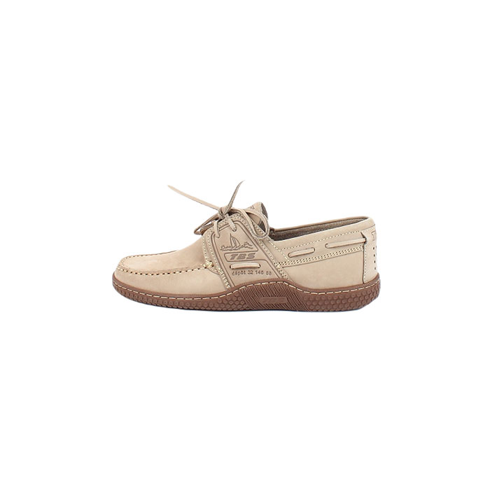 Tbs bateau goniox cuir lisse beige lacet