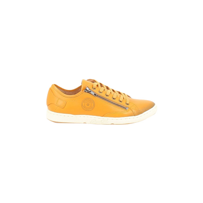 Pataugas basket jester.n cuir lisse jaune lacet zip