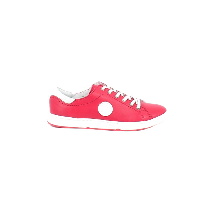 Pataugas basket jayo cuir lisse rouge lacet