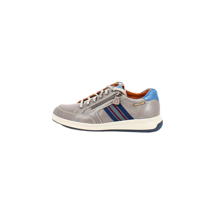 Mephisto lacet lisandro cuir lisse gris lacet zip