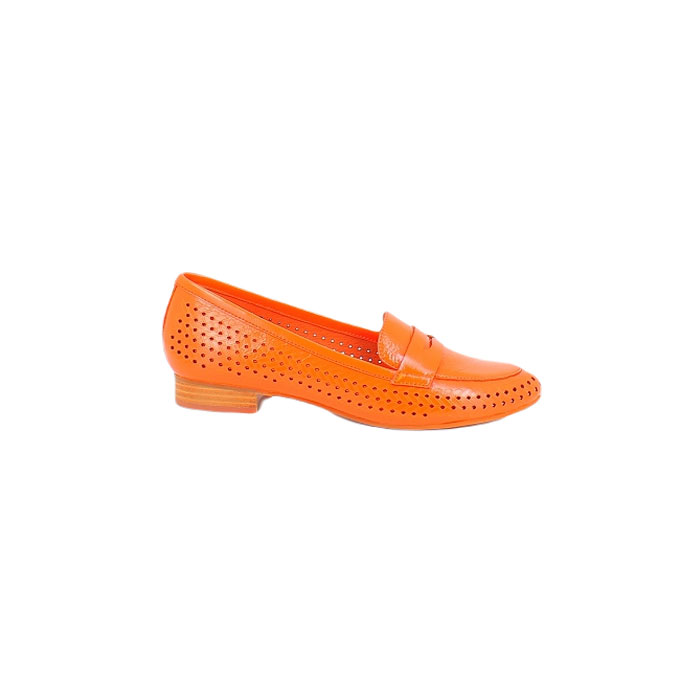 Mamzelle mocassin confort zip vernis orange