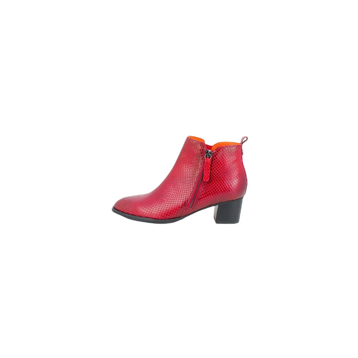 Mamzelle bottine tilia croco ecaille rouge zip