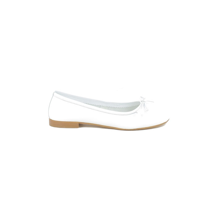 Reqins ballerine carmen cuir lisse blanc