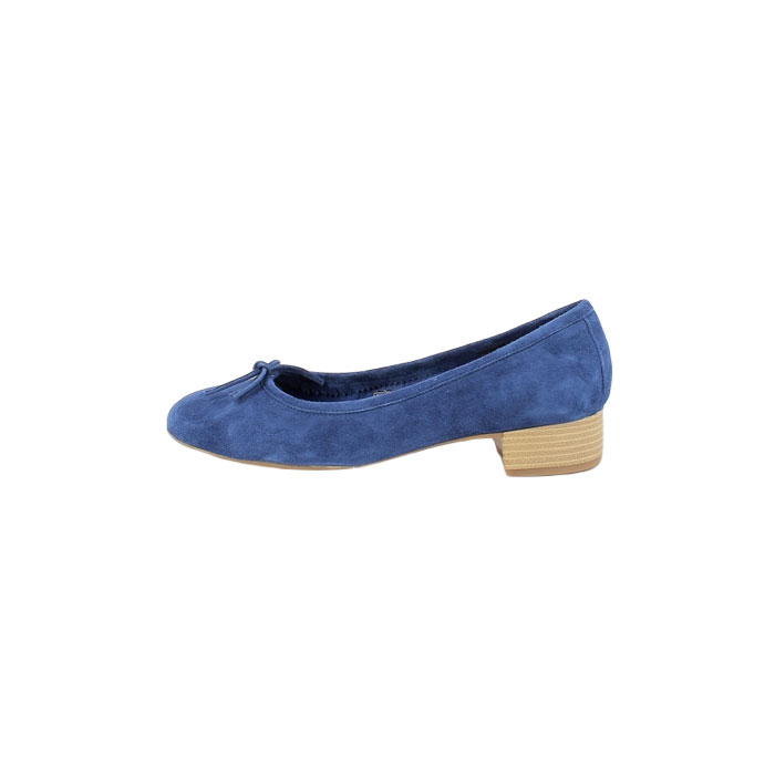 Reqins ballerine alma cuir velours marine