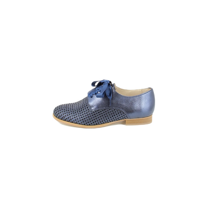 Myma derbies mocassins 5321my cuir lisse bleu lacet