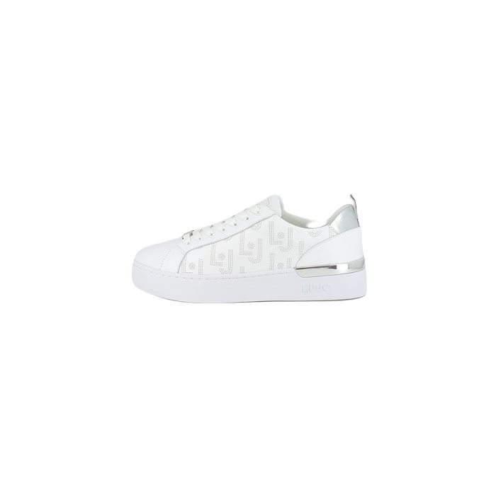 Liu jo basket silvia 57 cuir lisse blanc lacet