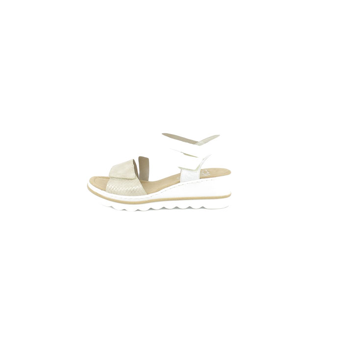 Rieker sandale 67454.80 cuir lisse blanc scratch