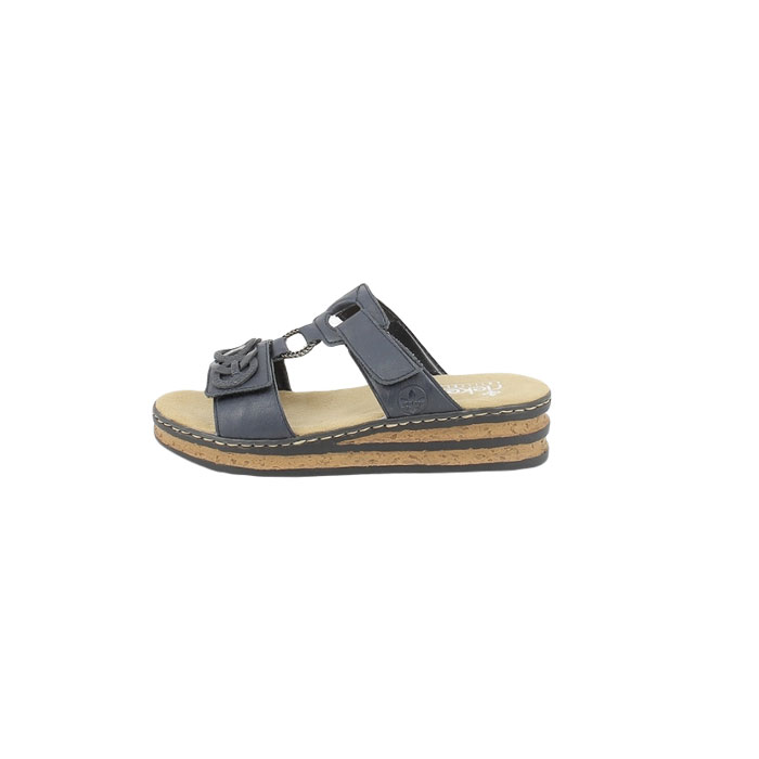 Rieker sandale 62936.14 cuir lisse marine scratch