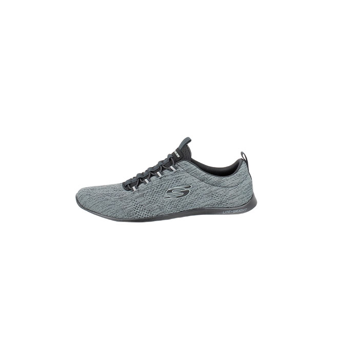 Skechers basket 232186 multi matiere gris lacet