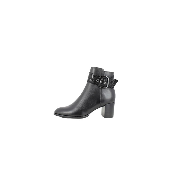 Fugitive bottine gikel cuir lisse noir zip