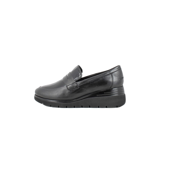 Ara derbies mocassins 12.53702.01 cuir lisse noir