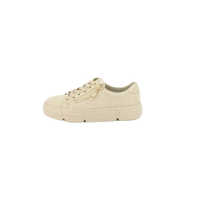 Rieker basket n5935.62 nubuck beige lacet zip