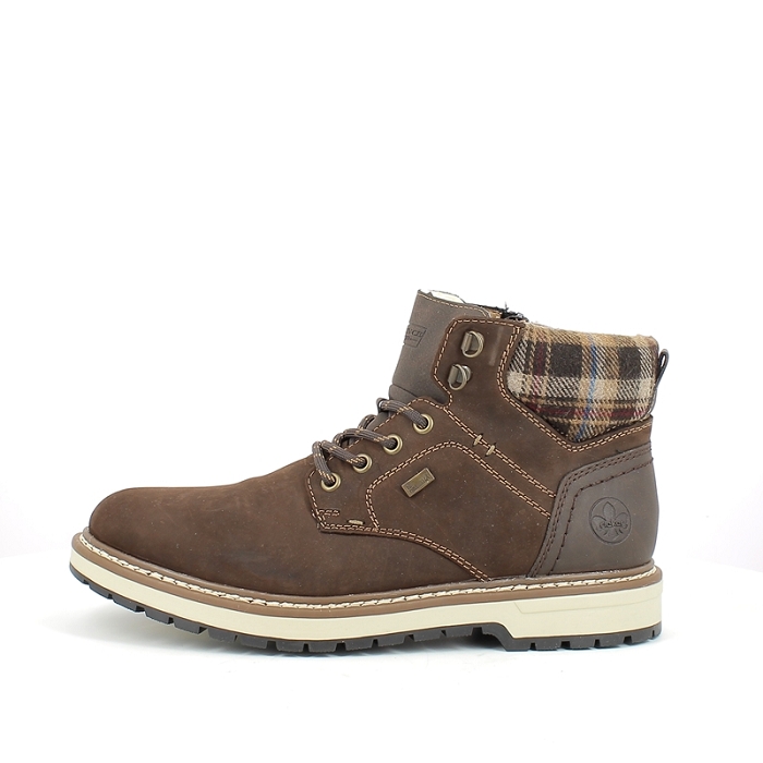 Rieker lacet f3812.27 nubuck marron lacet zip