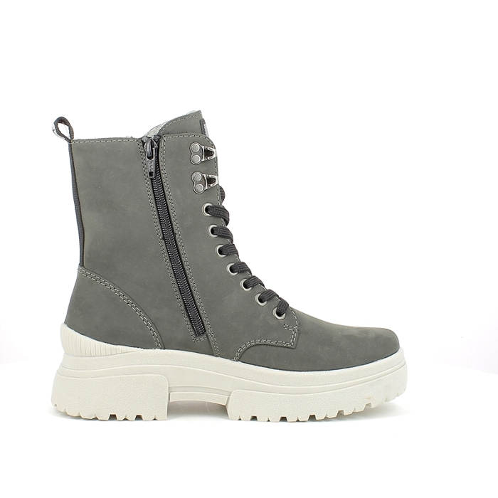 Rieker bottine w0371.42 nubuck gris lacet zip5177501_3