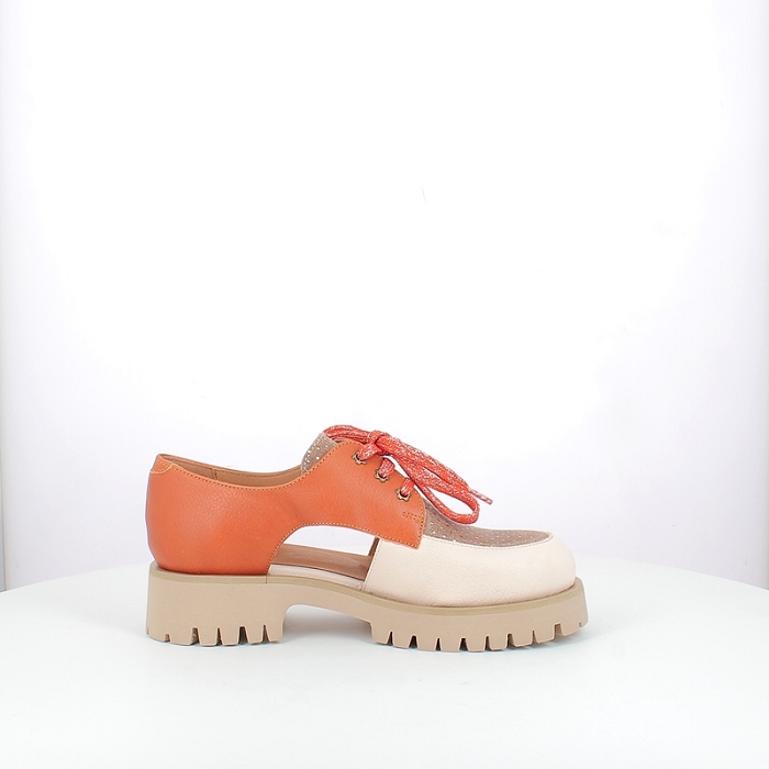 Minka design derbies mocassins elois cuir lisse ecru lacet5184501_3