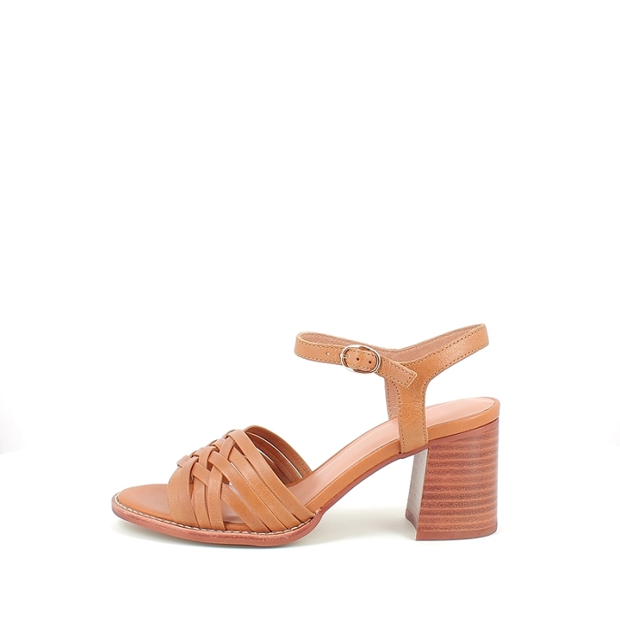 Karston sandale lianny cuir lisse camel boucle