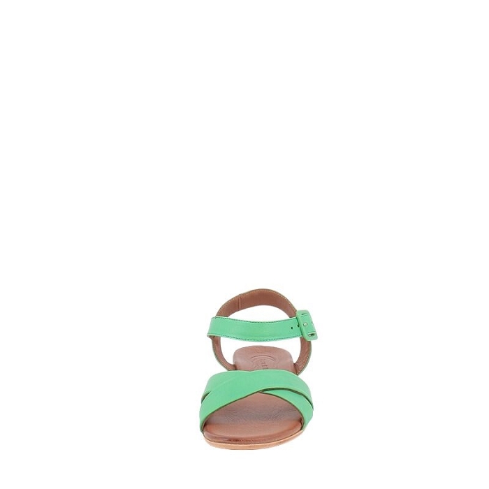 L une et l autre sandale colette cuir lisse vert boucle5192201_2