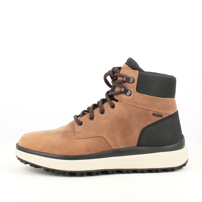 Geox bottine u36fzc nubuck camel lacet zip