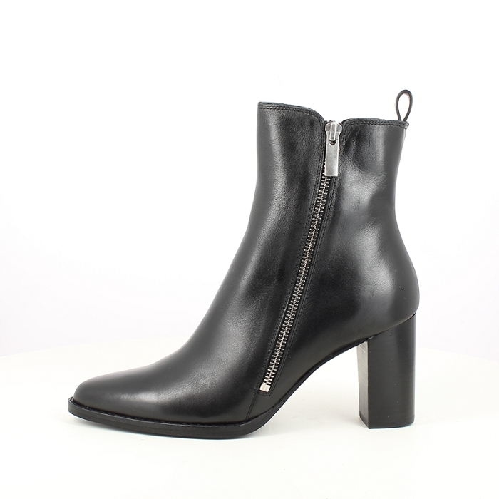 Myma bottine 6913 my cuir lisse noir zip