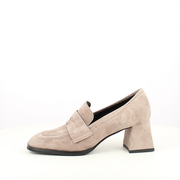 Pisati derbies mocassins billy cuir velours taupe