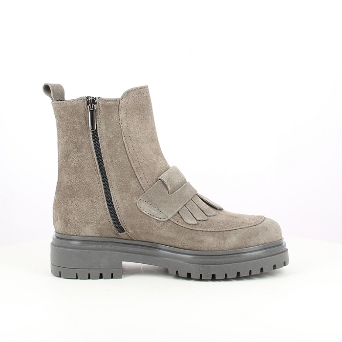 Pisati bottine ermione cuir velours taupe zip5218701_3