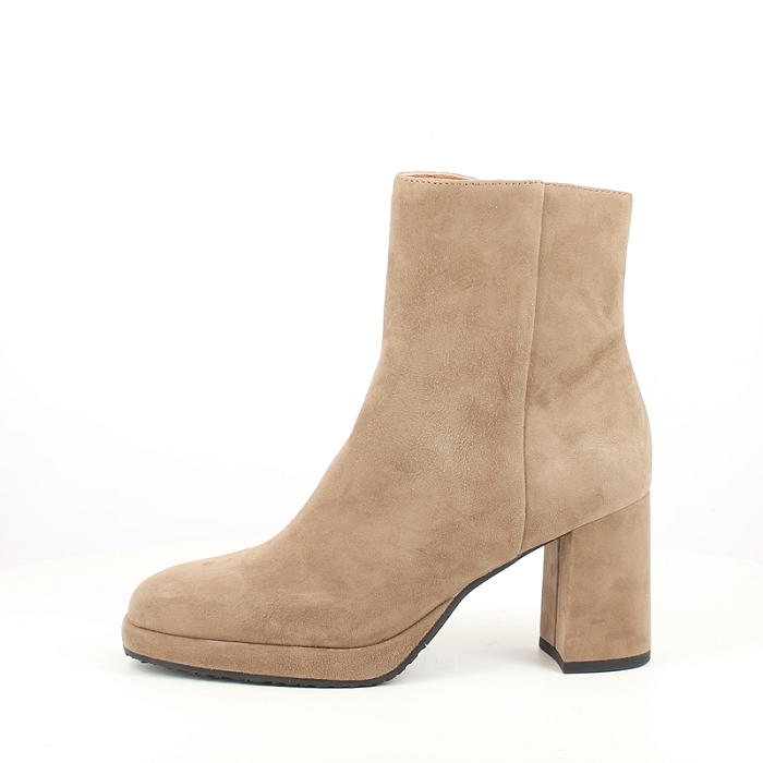 Mamzelle bottine mazila cuir velours taupe zip