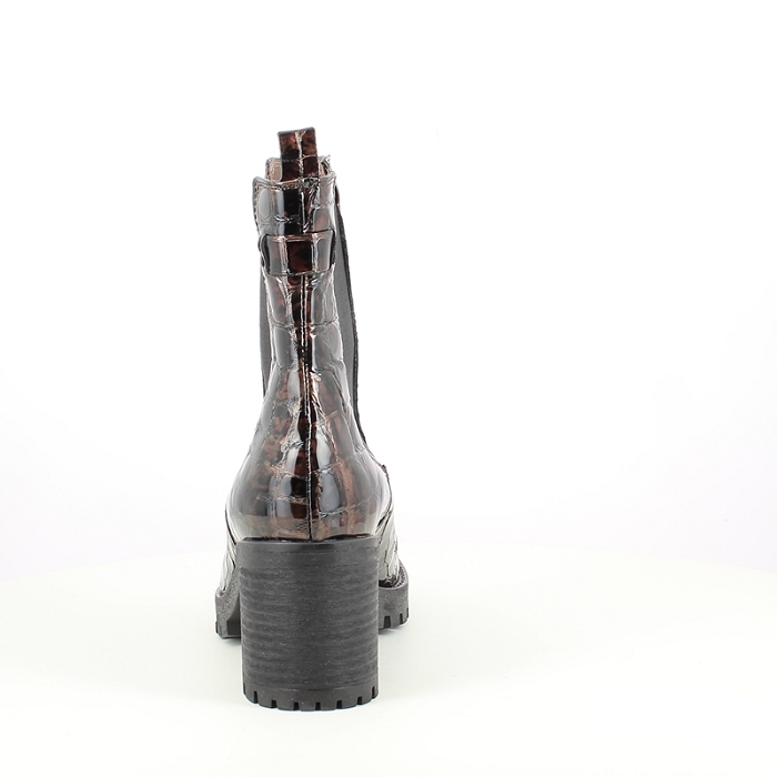 Minka design bottine fong croco ecaille marron elastique5222301_4