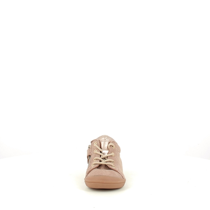 Bellamy premier pas calika cuir velours rose lacet zip5230203_2